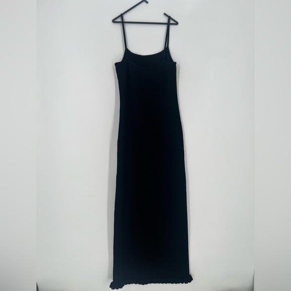 Posse Iris Knit Midi Cable-knit Slip Dress In Black - Picture 5 of 7